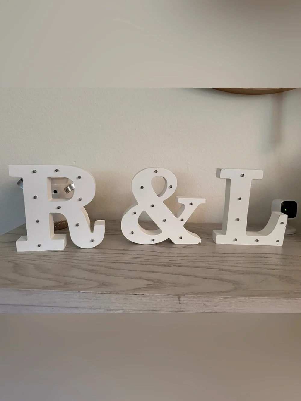 White R & L Decorative Marquee Wall Letters